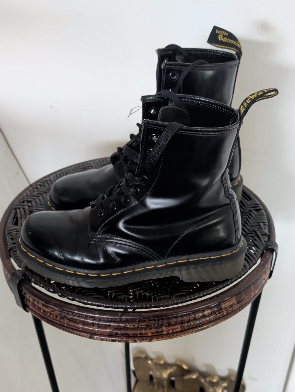 Dr. Martens AirWair Women’s Size 7 Pascal 1450 W, Black Leather, Bouncing Soles